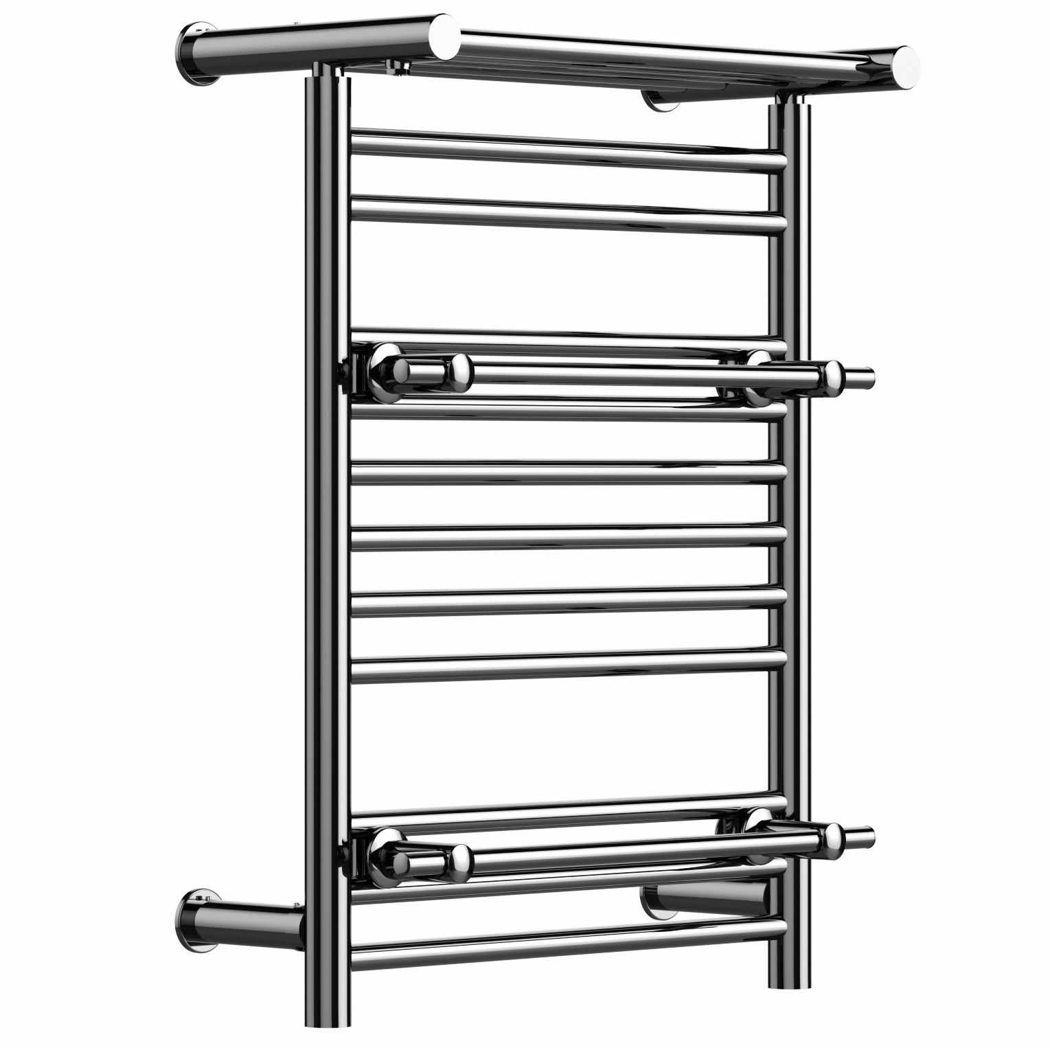 490mm Wide Chrome Heated Towel Rail Radiator Top Shelf Two Towel Hol