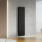 420mm x 1600mm Black Designer Vertical Double Column Radiator, 4607 BTU 