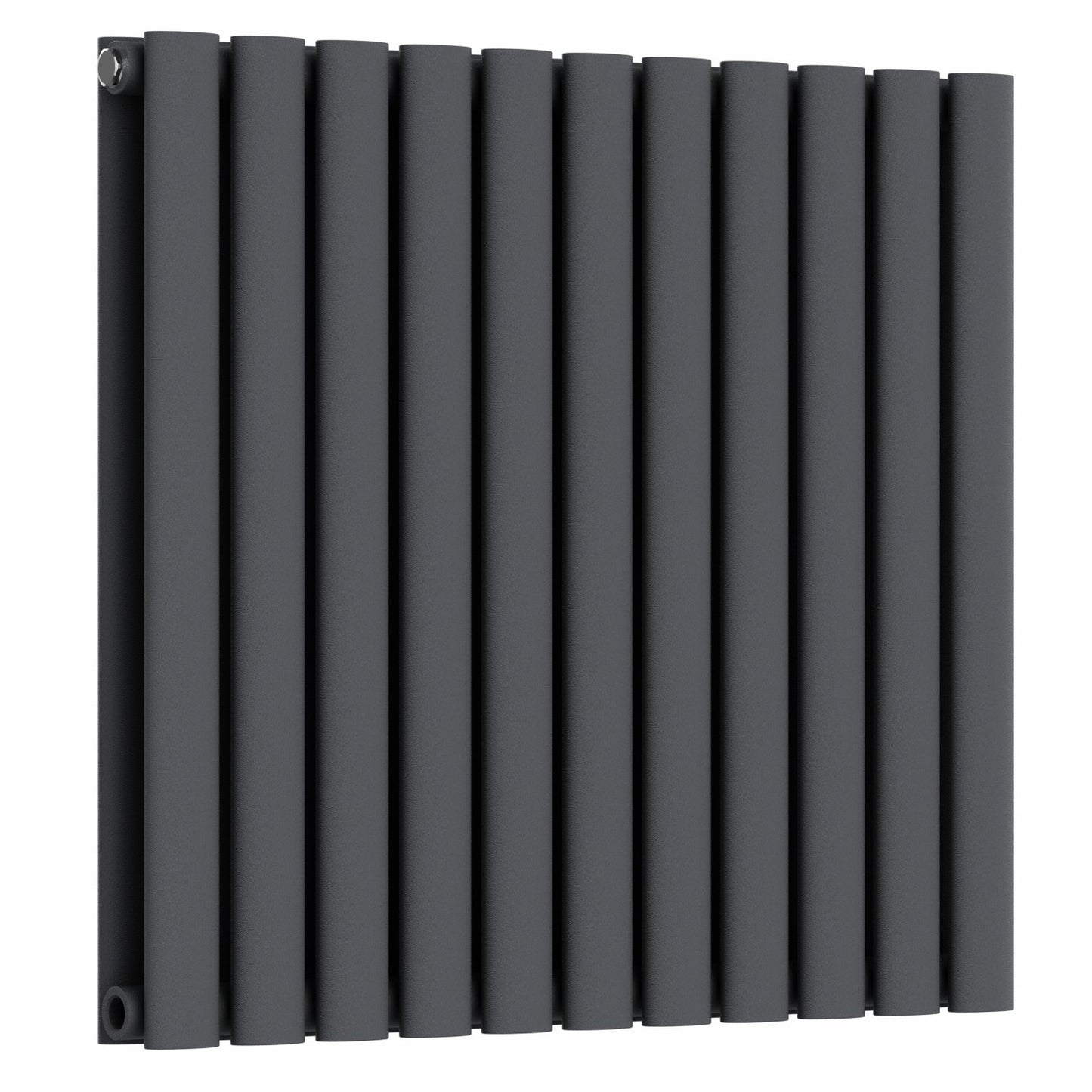  660mm x 600mm Anthracite Gray Designer Horizontal Double Column Radiator, 2851 BTU