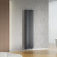 420mm x 1600mm Anthracite Gray Designer Vertical Single Column Radiator, 2373 BTU 