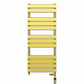 Dual Fuel -500 x 1200mm Straight Gold Panel Heated Towel Rail - (incl. Valves + Electric Heating Kit) 