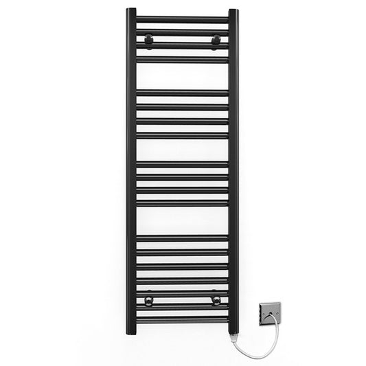 450mm Wide - 1000mm High Flat Black Electric Heated Towel Rail Radiator 