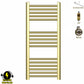 400mm Wide - 900mm High Shiny Gold Electric Heated Towel Rail Radiator 