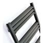 500mm Wide - 1200mm High Aluminium Black Designer Heated Towel Rail Radiator drawing 