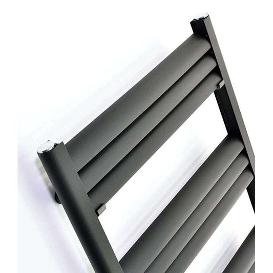 500mm Wide - 1200mm High Aluminium Black Designer Heated Towel Rail Radiator drawing 