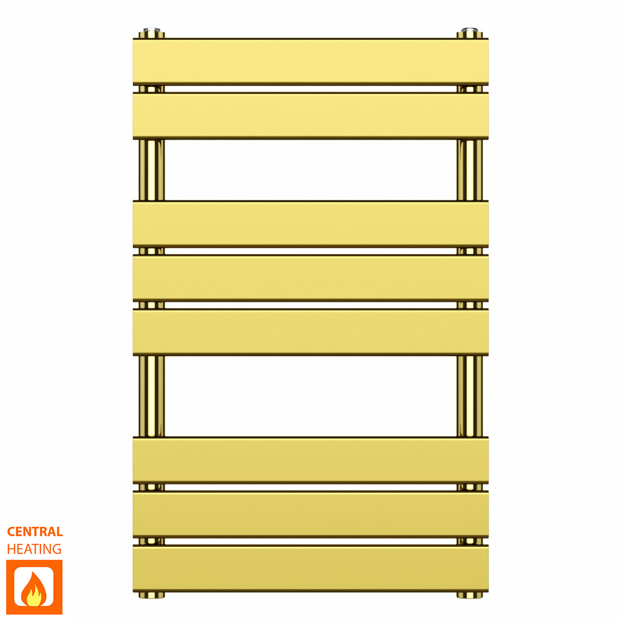  500mm Wide  x 800mm Shiny Gold Designer Bathroom Heated Panel Towel Rail Radiator