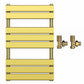 500mm Wide  x 800mm Shiny Gold Designer Bathroom Heated Panel Towel Rail Radiator 