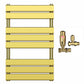 500mm Wide  x 800mm Shiny Gold Designer Bathroom Heated Panel Towel Rail Radiator 