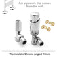 Modern Chrome Angled Thermostatic Radiator Valves 10mm Pair 