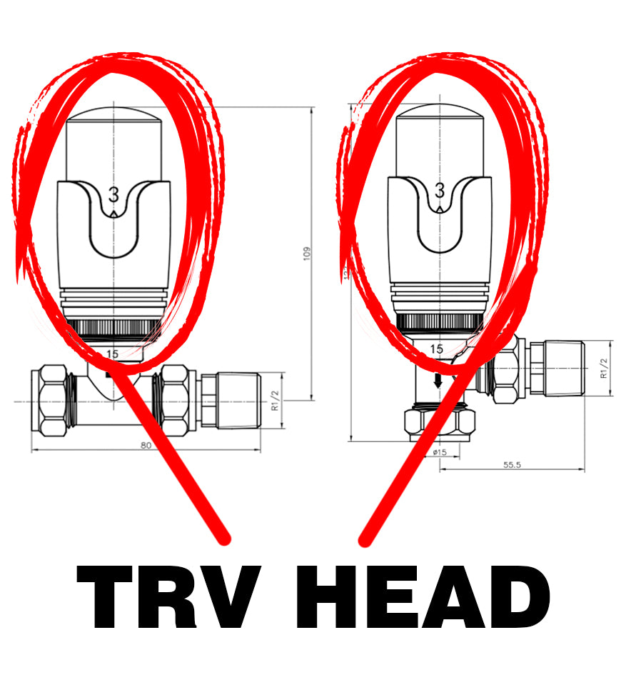  Angled/Straight/Corner Replacement for a Thermostatic TRV Valve Head