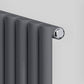 420mm x 1600mm Anthracite Gray Designer Vertical Single Column Radiator, 2373 BTU 