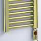 400mm Wide - 900mm High Shiny Gold Electric Heated Towel Rail Radiator 