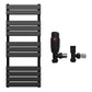 500mm Wide  x 1200mm Matt Black Designer Bathroom Heated Panel Towel Rail Radiator 