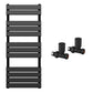 500mm Wide  x 1200mm Matt Black Designer Bathroom Heated Panel Towel Rail Radiator 