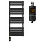 500mm Wide  x 1200mm Matt Black Designer Bathroom Electric Heated Panel Towel Rail Radiator 