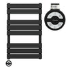 500mm Wide  x 800mm Matt Black Designer Bathroom Electric Heated Panel Towel Rail Radiator