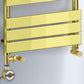 Dual Fuel -500 x 1200mm Straight Gold Panel Heated Towel Rail - (incl. Valves + Electric Heating Kit) 