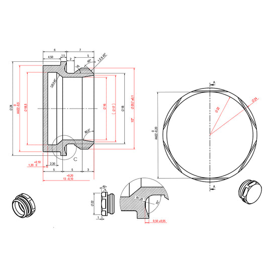 Gold Radiator Blanking Plug 15mm For Towel Rails 