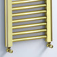 550mm Wide - 1200mm High Shiny Gold Heated Towel Rail Radiator 