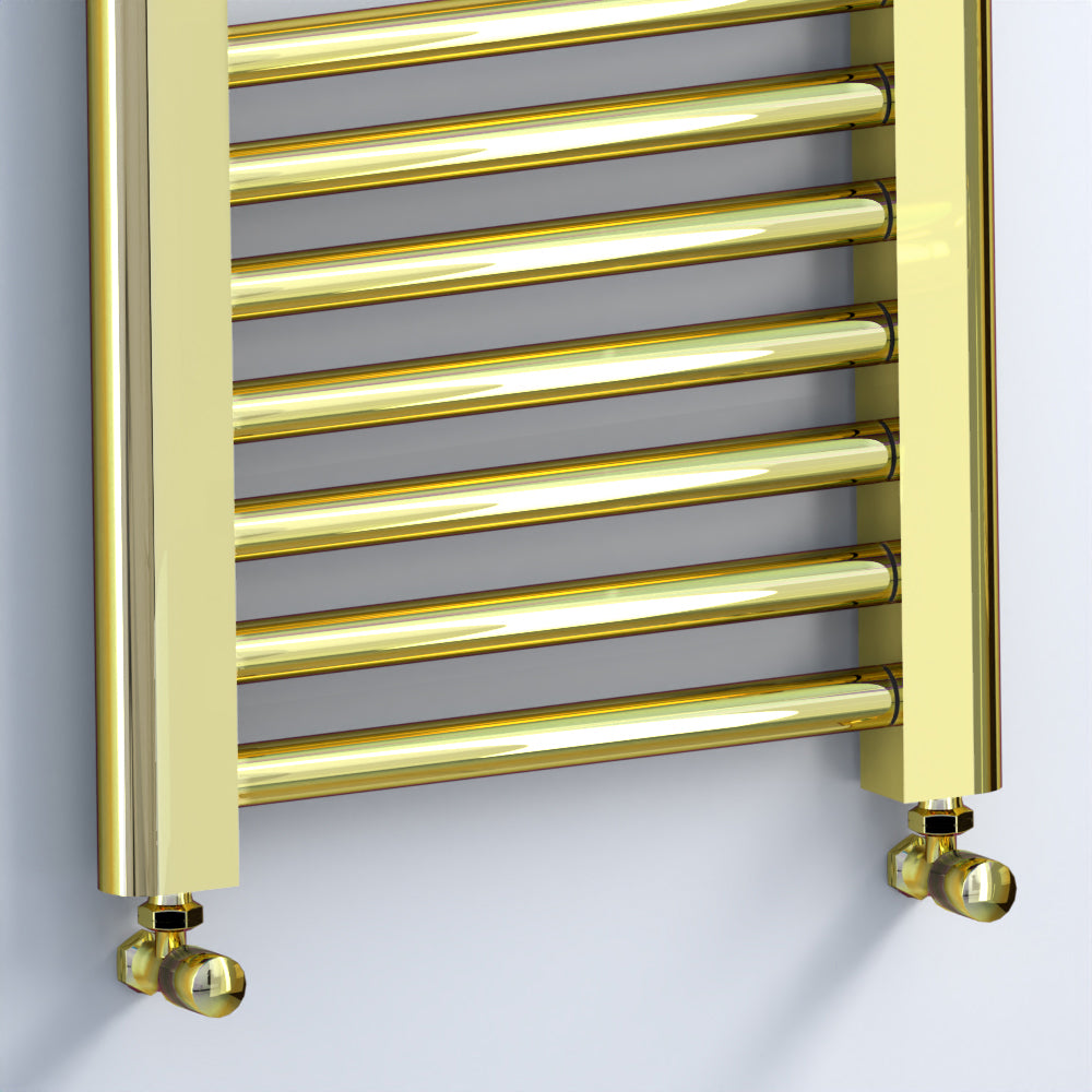  550mm Wide - 1200mm High Shiny Gold Heated Towel Rail Radiator