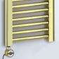 500mm Wide - 1000mm High Shiny Gold Electric Heated Towel Rail Radiator 