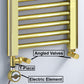 Dual Fuel 400 x 1600mm Shiny Gold Heated Towel Rail Radiator- (incl. Valves + Electric Heating Kit) 