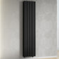 420mm x 1600mm Black Designer Vertical Double Column Radiator, 4607 BTU 