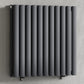 660mm x 600mm Anthracite Gray Designer Horizontal Double Column Radiator, 2851 BTU 