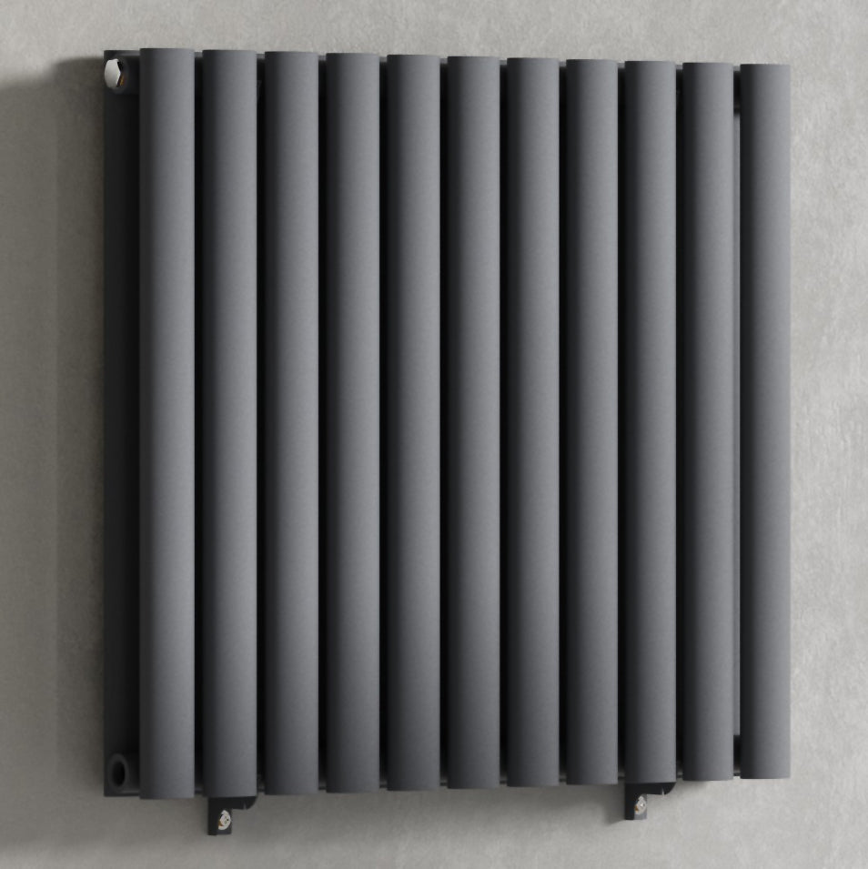  660mm x 600mm Anthracite Gray Designer Horizontal Double Column Radiator, 2851 BTU