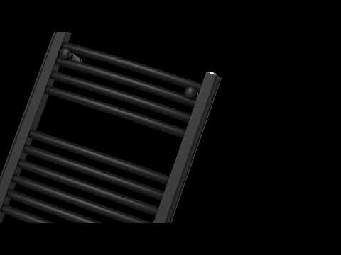 450mm Wide - 1700mm High Curved Black Electric Heated Towel Rail Radiator 