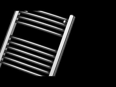 600mm Wide - 900mm High Curved Chrome Electric Heated Towel Rail Radiator 