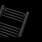 Dual Fuel 500 x 700mm Matt Black Curved Heated Towel Rail - (incl. Valves + Electric Heating Kit) 