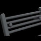 Dual Fuel 300 x 1200mm Straight Anthracite Grey Heated Towel Rail - (incl. Valves + Electric Heating Kit) 
