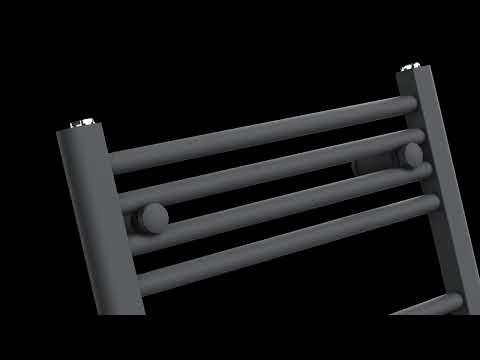 300mm Wide - 1400mm High Anthracite Grey  Electric Heated Towel Rail Radiator 