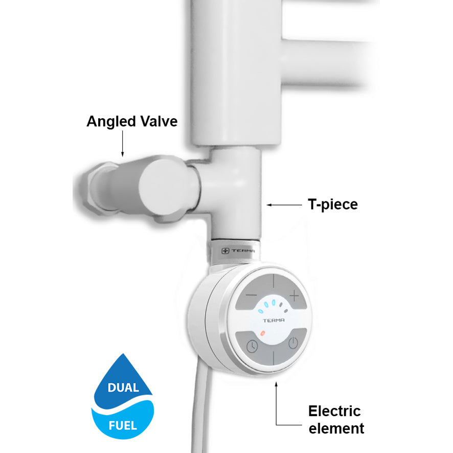  Terma MOA Thermostatic Electric Element for Heated Towel Rail Radiator White Dual Fuel Kit