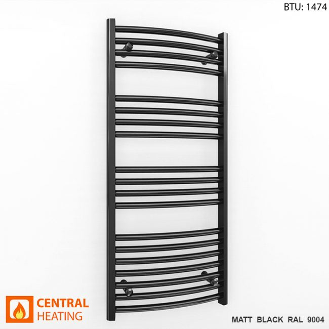 Black curved towel radiator sale