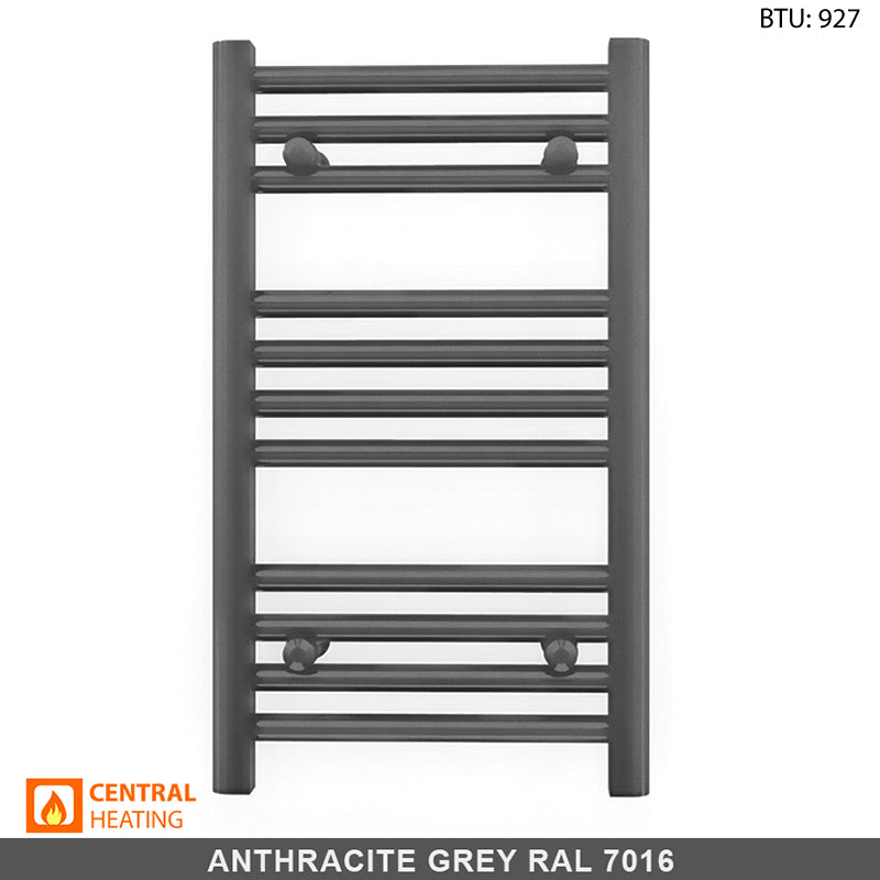  450mm Wide - 600mm High Anthracite Grey Heated Towel Rail Radiator