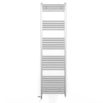  Dual Fuel 450 x 1800mm Straight Chrome  Heated Towel Rail Radiator- (incl. Valves + Electric Heating Kit) 