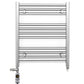 Dual Fuel 550 x 600mm Straight Chrome  Heated Towel Rail Radiator- (incl. Valves + Electric Heating Kit) 