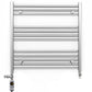 Dual Fuel 900 x 700mm Straight Chrome Heated Towel Rail Radiator- (incl. Valves + Electric Heating Kit) 