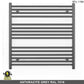 800mm Wide - 800mm High  Anthracite Grey Electric Heated Towel Rail Radiator 