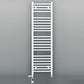 Dual Fuel 500 x 1200mm Straight White Heated Towel Rail - (incl. Valves + Electric Heating Kit) 