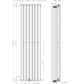 420mm x 1600mm Black Designer Vertical Double Column Radiator, 4607 BTU 