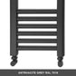 400mm Wide - 1700mm High Anthracite Grey Heated Towel Rail Radiator 