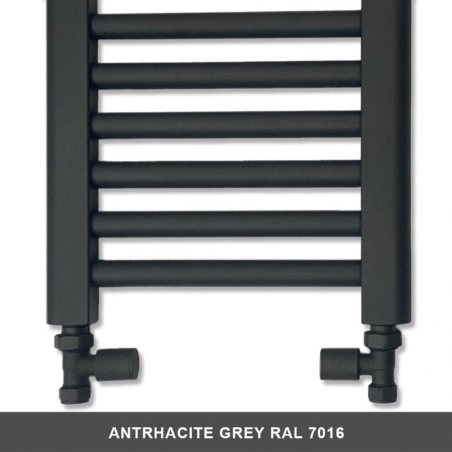  800mm Wide - 700mm High Anthracite Grey Heated Towel Rail Radiator