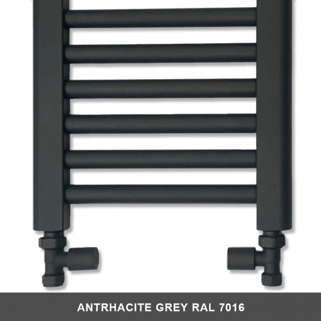  400mm Wide - 1700mm High Anthracite Grey Heated Towel Rail Radiator