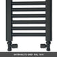 500mm Wide - 1600mm High Anthracite Grey Heated Towel Rail Radiator 