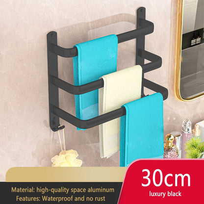  Grey Bathroom Towel Rack Storage Organizer, Wall Mount Hanger, Widths 30-80cm 